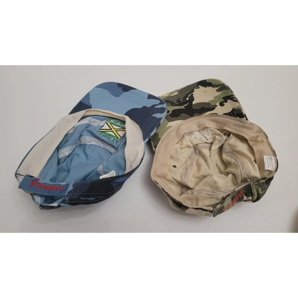 2 Camouflage Adult Adjustable Baseball Cap Hats Jamaican Embroidery‎ Flag Camo